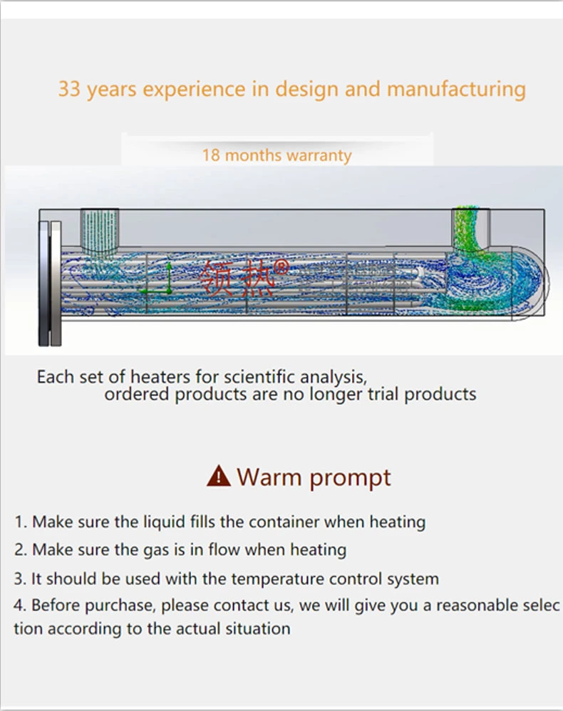 Horizontal Lubricating Oil Pipeline Circulation Process Inline Heater for Industrial