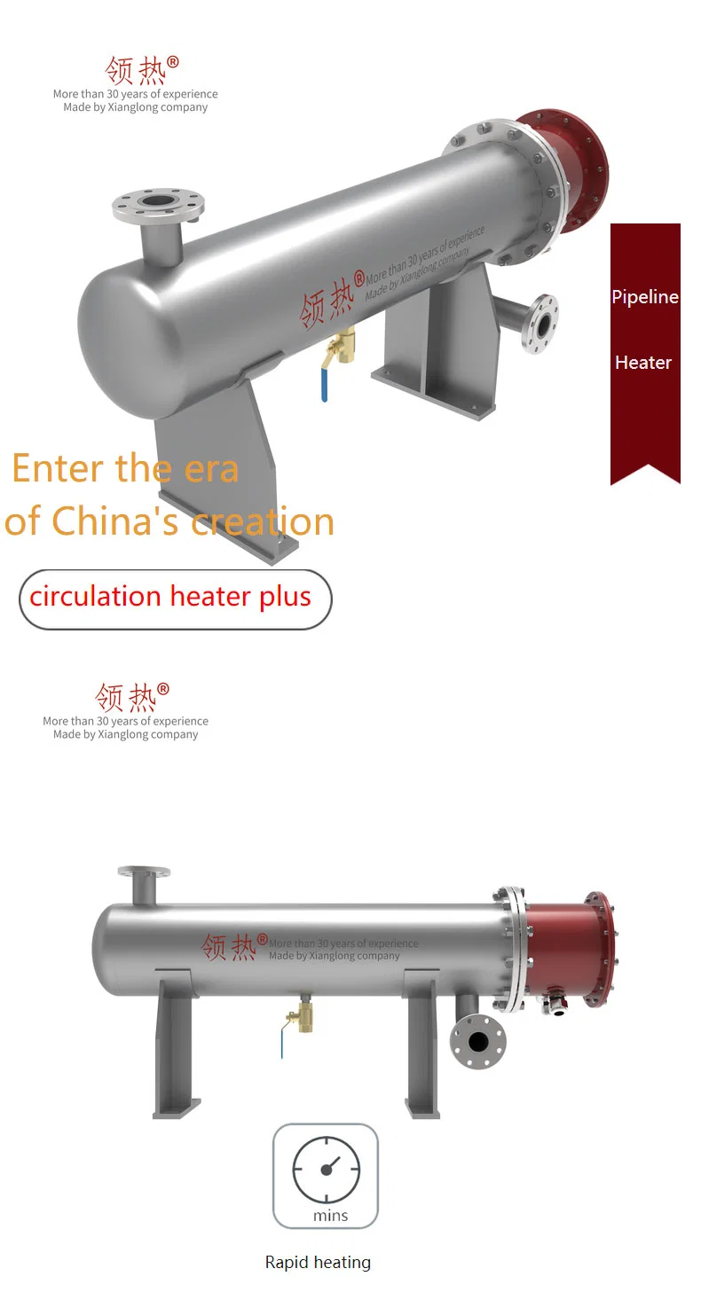 Horizontal Lubricating Oil Pipeline Circulation Process Inline Heater for Industrial